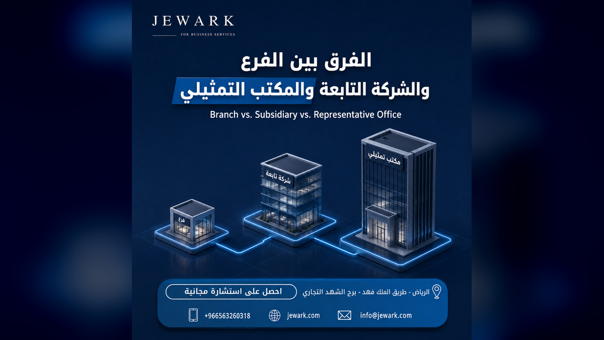 الفرق بين الفرع والشركة التابعة والمكتب التمثيلي في السعودية